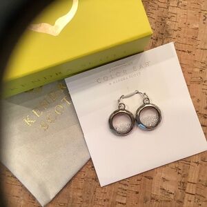 Kendra Scott Antique Silver  Floating crystal earrings  New never worn